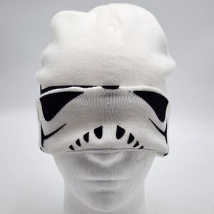 Star Wars Flip Down Storm Trooper Beanie Hat Adult One Size Black White SEE PHOT